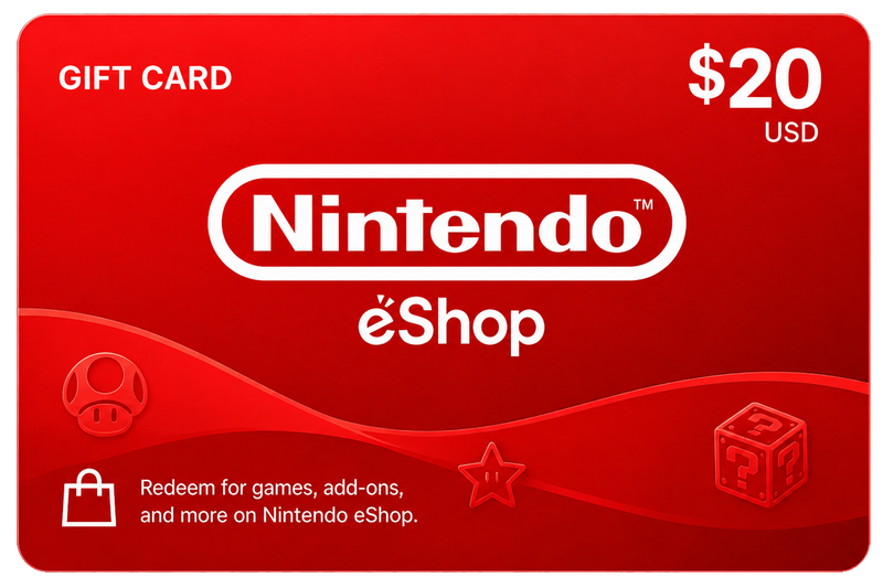 Nintendo eShop Gift Card $20 USD – Recarga Switch | Región USA