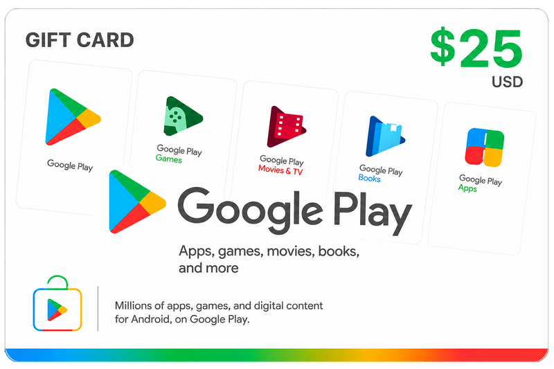 Google Play Gift Card $25 USD – Recarga Google Play | Región USA