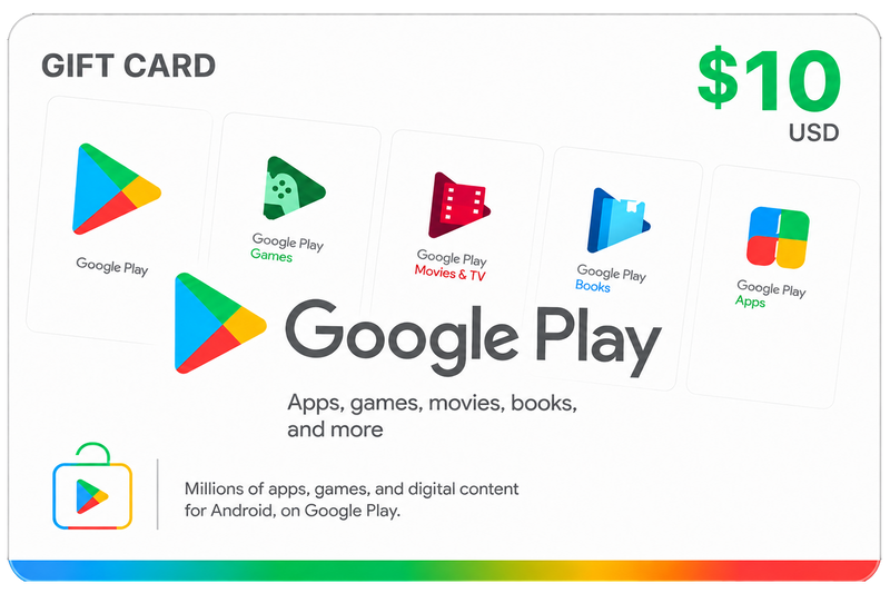 Google Play Gift Card $10 USD – Recarga Google Play | Región USA