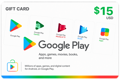 Google Play 15 USD · Región USA